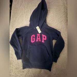 WINTER SALE ** GAP Kids Navy Hoodie with Vibrant Pink Logo